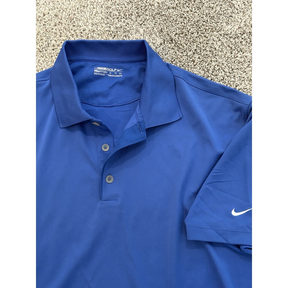 Nike Golf Performance‎ Fit Dri Short Sleeve Size XL Blue Polo Mens